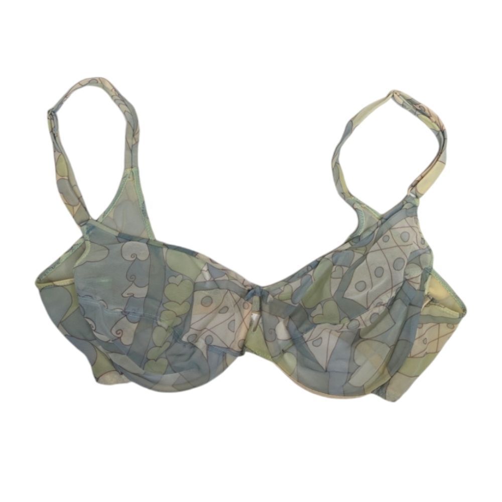 VINTAGE 60s Lily of France sheer abstract print bra 36C